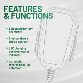 Battery Tender label and certifications demonstrating ETL and safety compliance