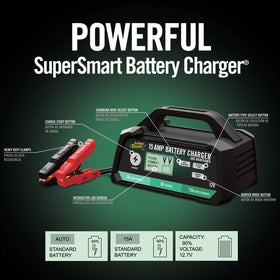 Battery Tender LCD display closeup showing charge percentage and mode for clear monitoring