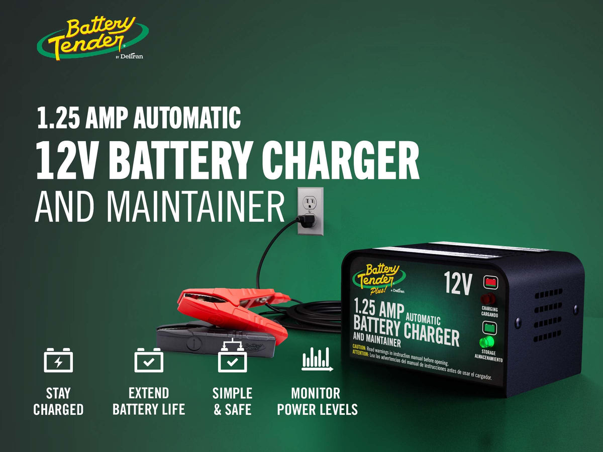 Battery Tender two-color LED closeup showing status indicator for instant charge feedback