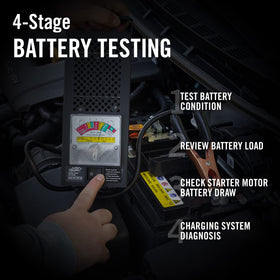 Battery Tender placed on a workbench showing practical workshop accessibility and storage