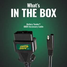 Battery Tender adapter plugged under dash demonstrating easy in-vehicle installation