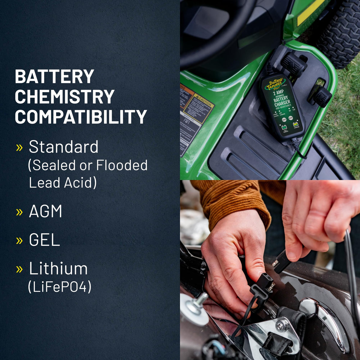 Battery Tender packaging with warranty card showing included seven year warranty