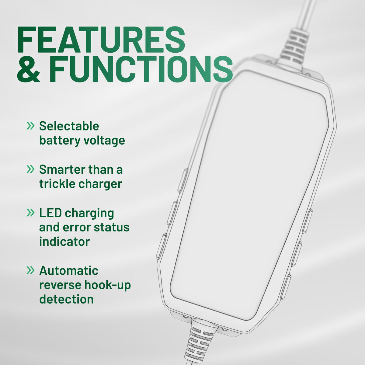 Battery Tender packaging and label highlighting model 022-0185G-DL-WH and compliance