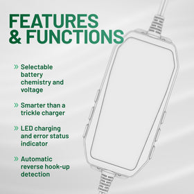 Battery Tender ring terminal attached to battery post showing stable connection