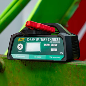 Battery Tender held in hands to show compact size and portable convenience