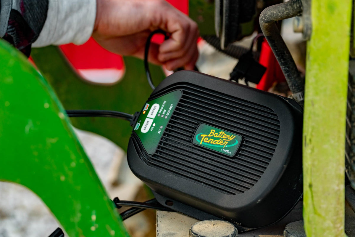 Battery Tender terminal wiring connected securely showing spark-proof and polarity protection