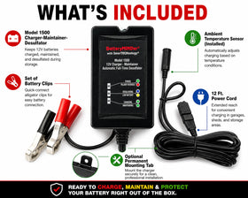BatteryMINDer 1500 ambient temperature sensor closeup ensuring accurate charge compensation