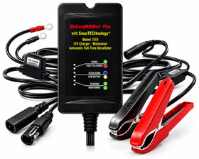 BatteryMINDer front panel showing LEDs and controls for clear status monitoring