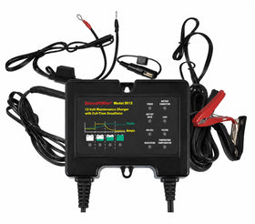 BatteryMINDer 2012 front panel showing controls and LED indicators for reliable maintenance
