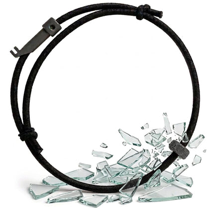 BATTLBOX bracelet front view showing compact emergency wrist strap for quick access