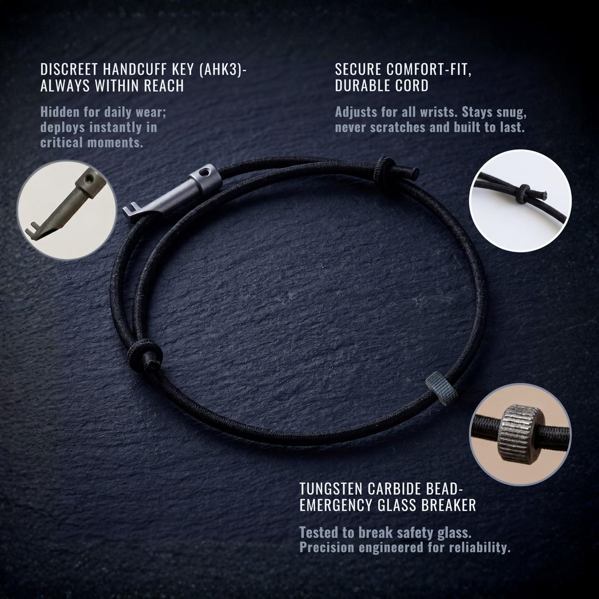 BATTLBOX tungsten bead closeup highlighting durable striker for breaking tempered glass
