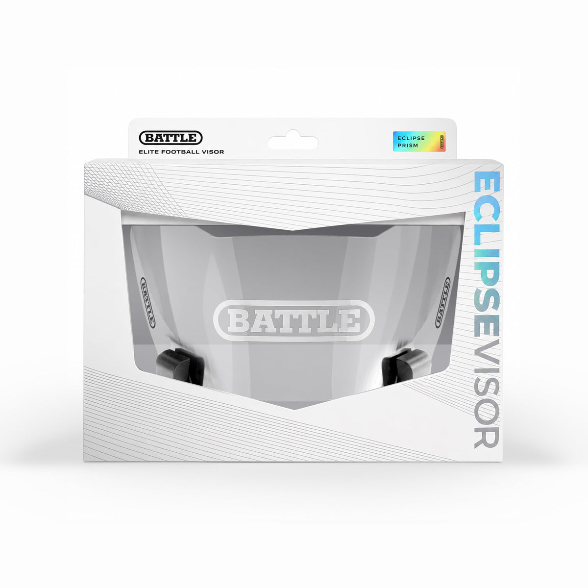 Battle Eclipse clear visor front view showing full field visibility and professional fit