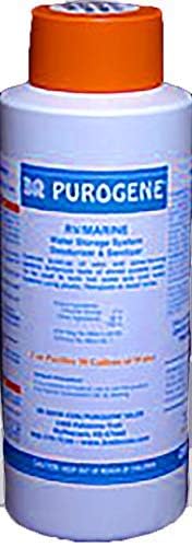 BayTec Purog stored on a shelf with water drums showing preparedness benefit