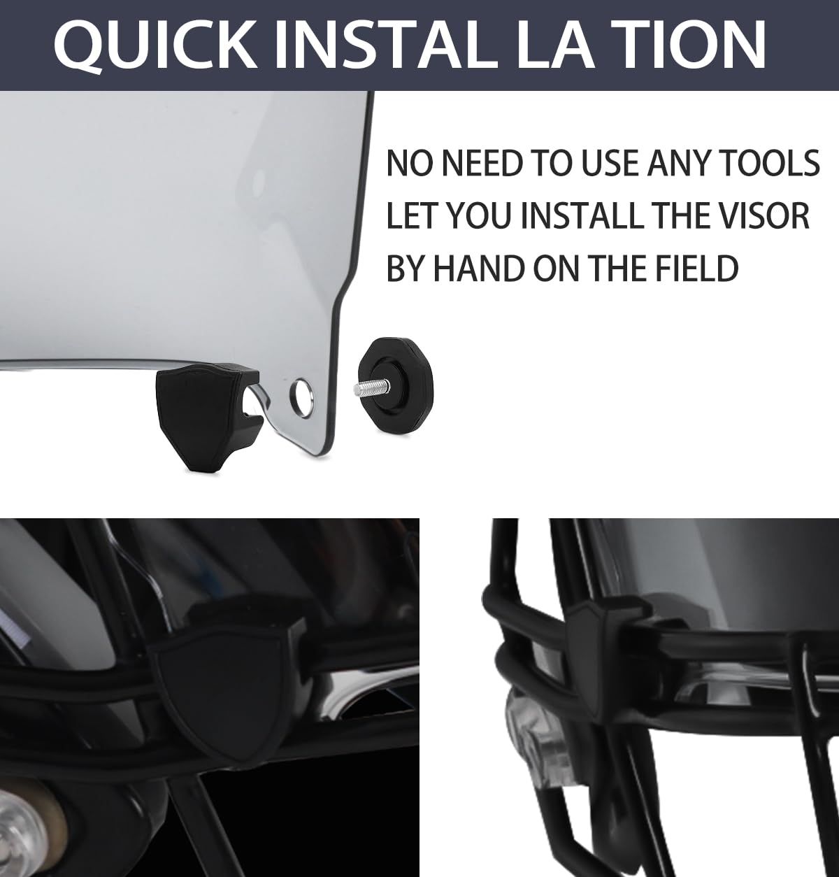 B BASKCLEAR visor beside ruler showing compact size and fit benefit