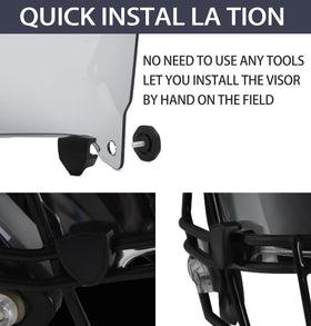B BASKCLEAR visor beside ruler showing compact size and fit benefit