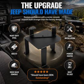 BBBOX lifestyle shot of Jeep interior showing improved console stability