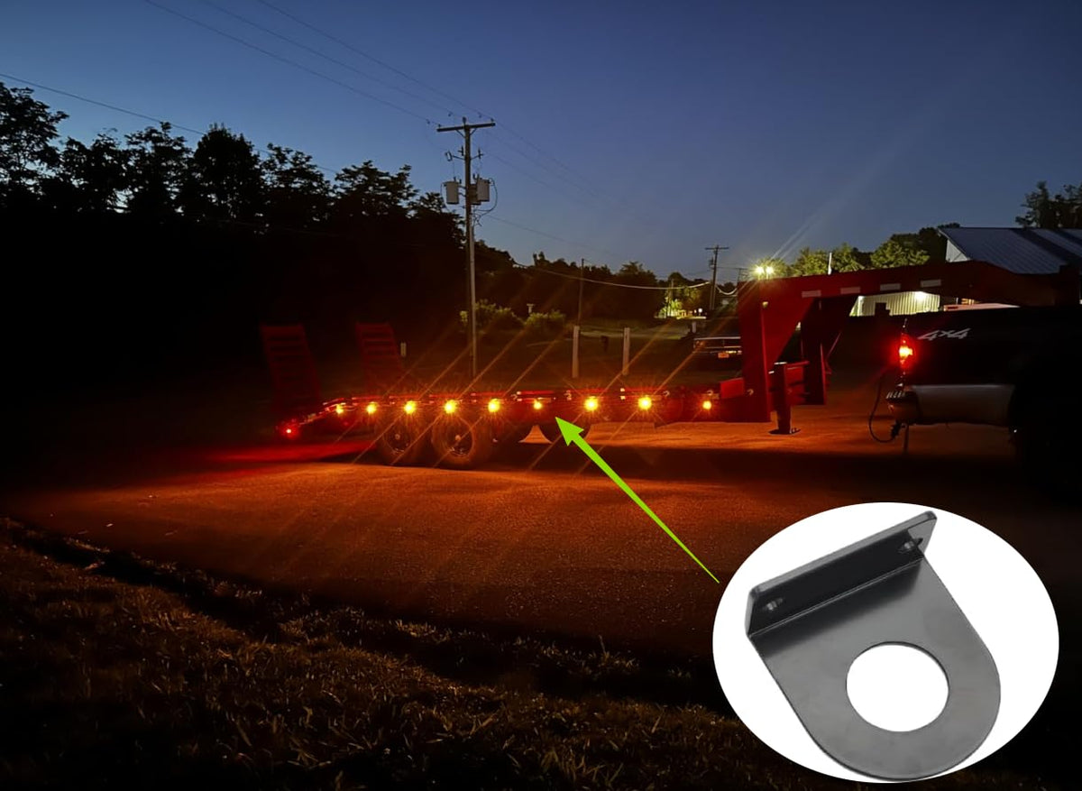 BBMTA installed bracket holding a 3/4" round marker light showing secure fit