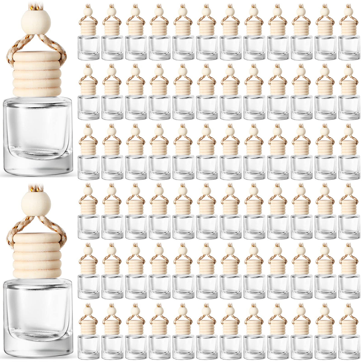 BBTO clear glass diffuser bottles front view showing tidy set and gifting appeal