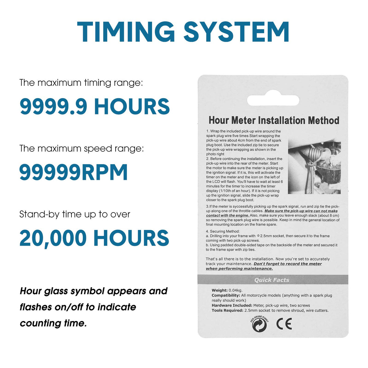 BBTO close-up of LCD display reading hours and RPM, easy-to-read runtime information