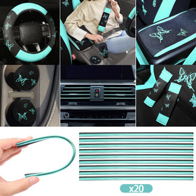 BBTO cup mats and gear shift covers displayed together for matched interior protection
