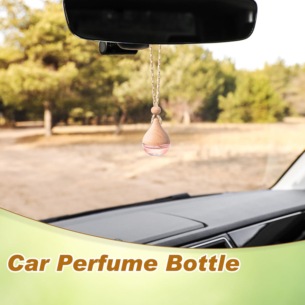 BBTO filled bottle hanging in car dispersing scent breeze benefit