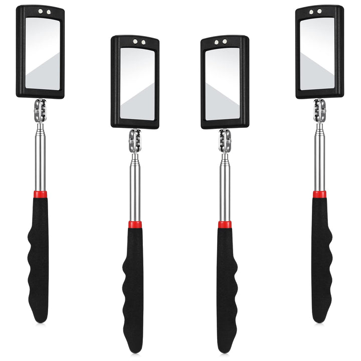 BBTO front view of four telescoping inspection mirrors showing compact benefit