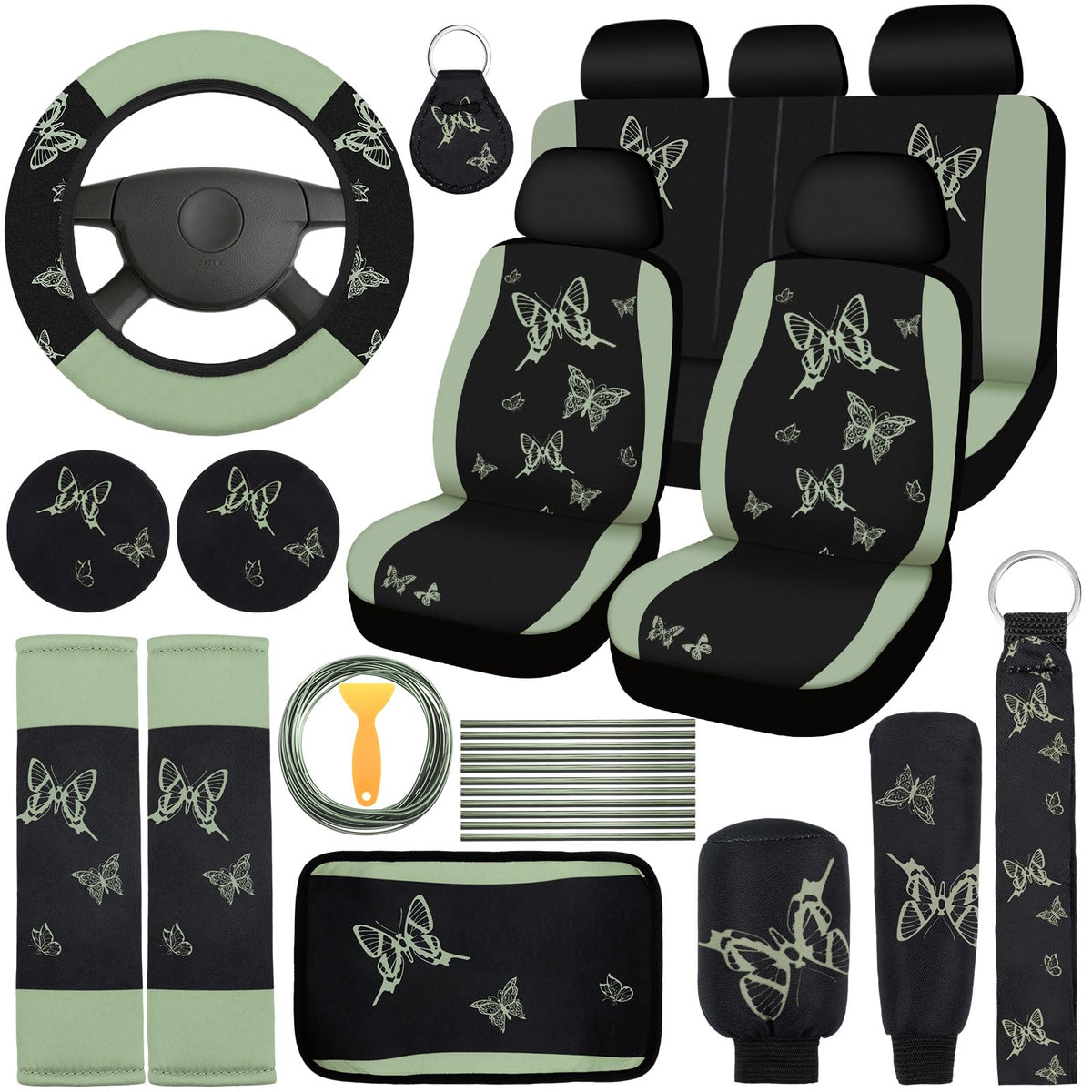 BBTO front seats and cushions showing coordinated butterfly styling and protection