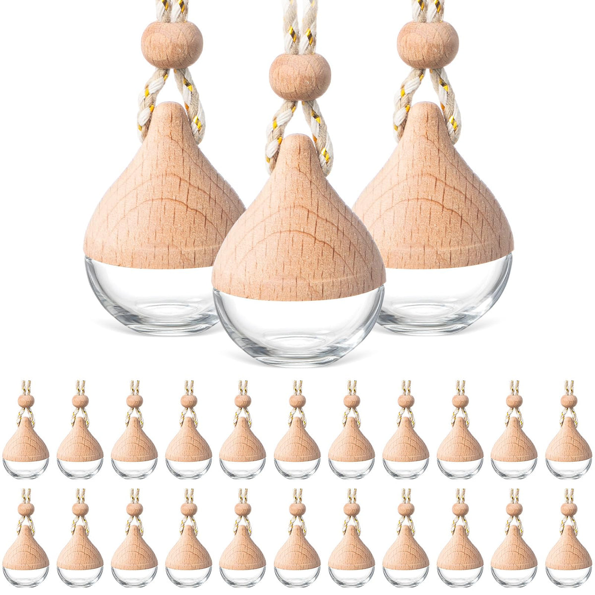 BBTO front view clear glass bottles showing elegant design and refillable benefit