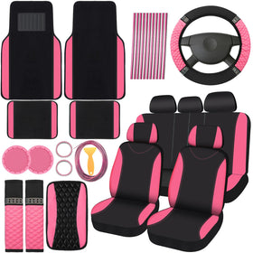 BBTO front view complete setup showing coordinated pink black glam and protection