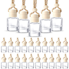 BBTO front view showing clear glass cylinders and wooden caps, easy refill visibility