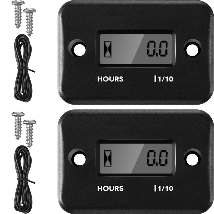 BBTO front view of two hour meters showing clear display and compact housing, durable monitoring