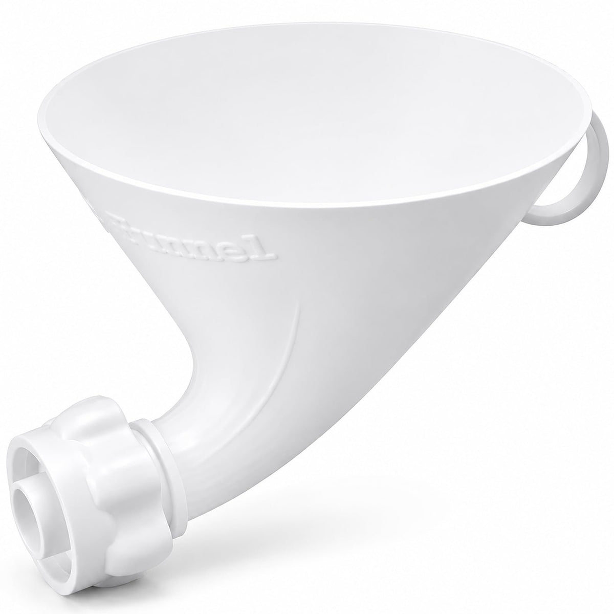 BBTO funnel front view showing shape and inlet fit for quick filling