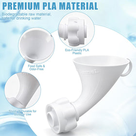 BBTO funnel beside water jug showing compact size and portability