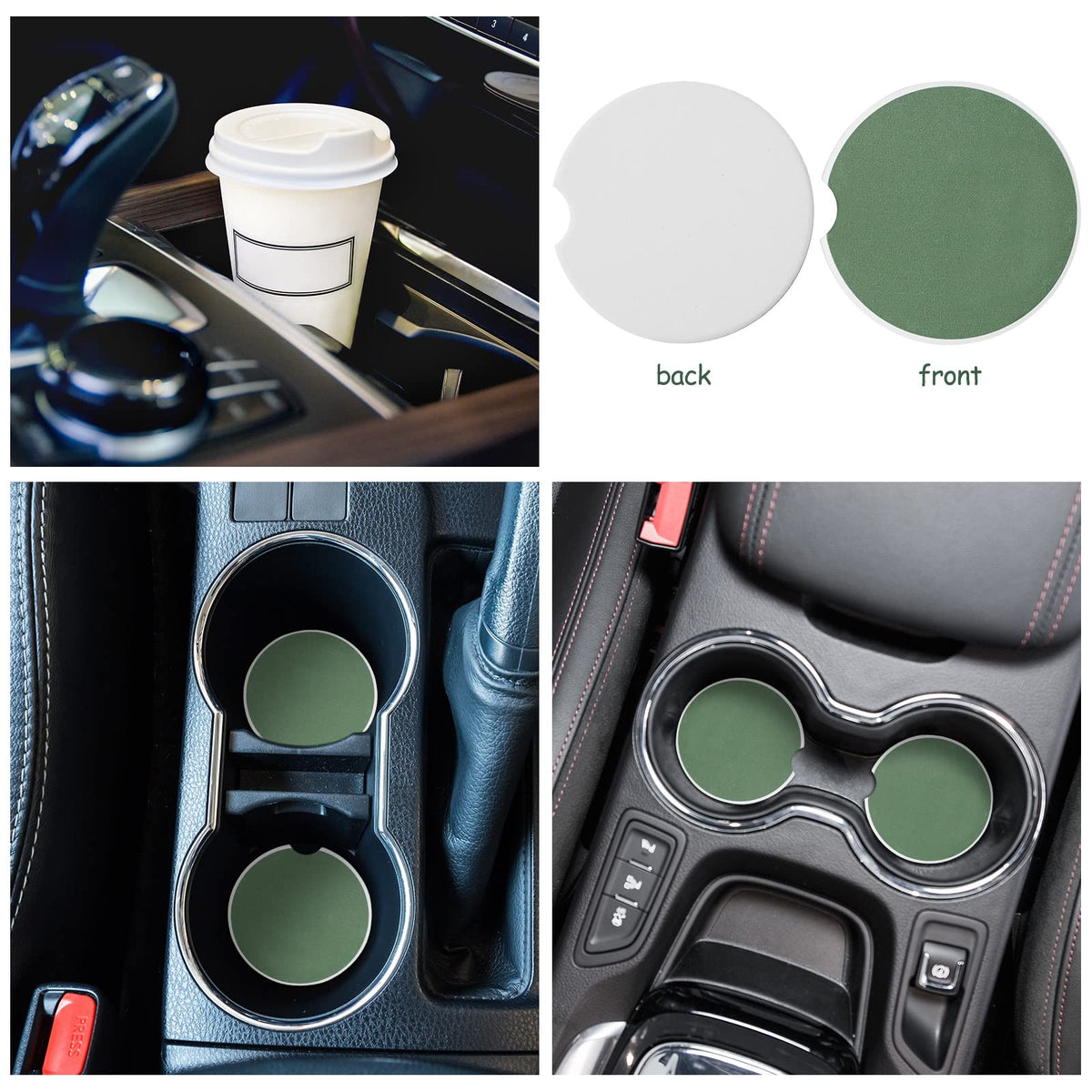 BBTO in-car lifestyle shot dashboard with sage green accents elevating interior style