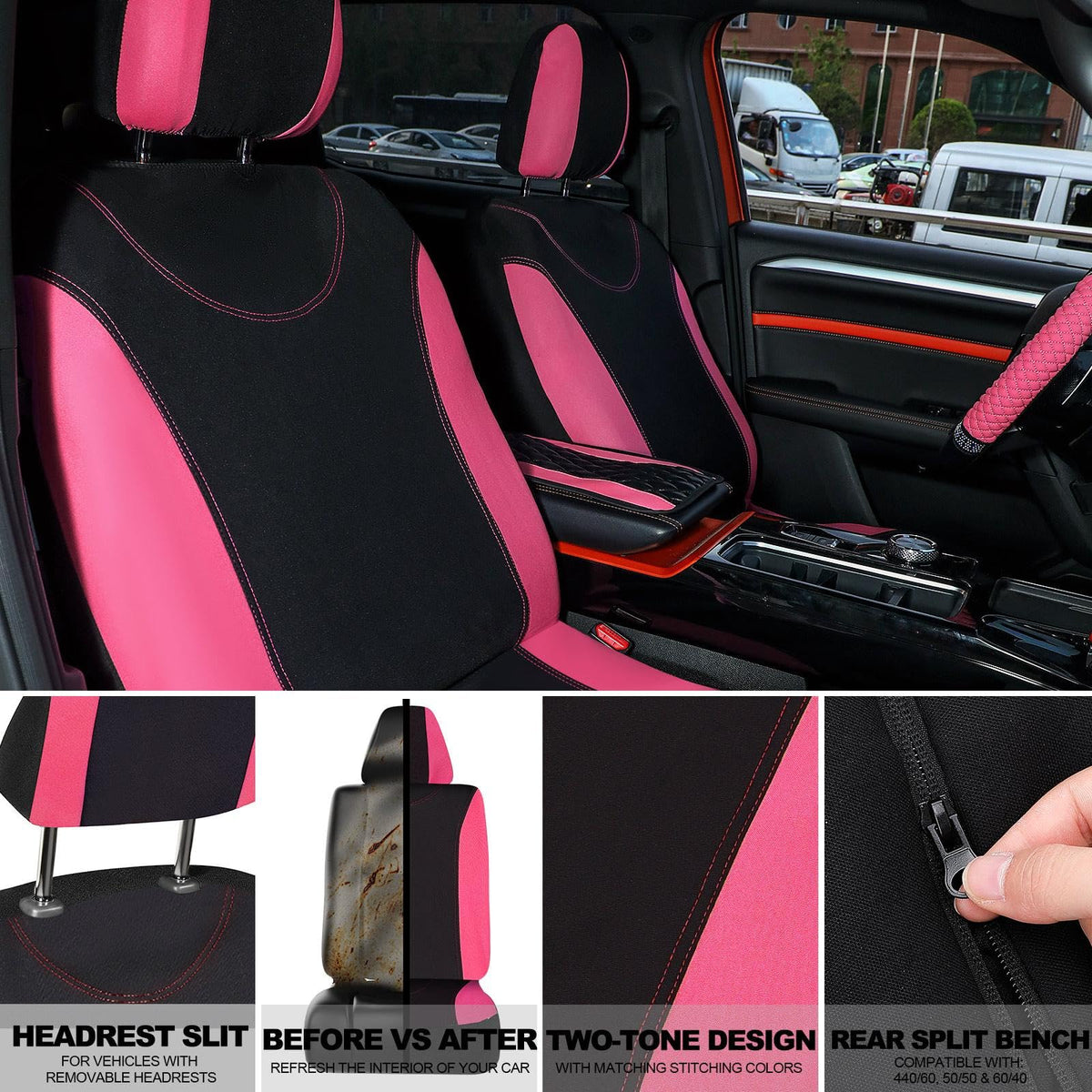 BBTO rear split seat coverage showing top and bottom fit and full-seat protection