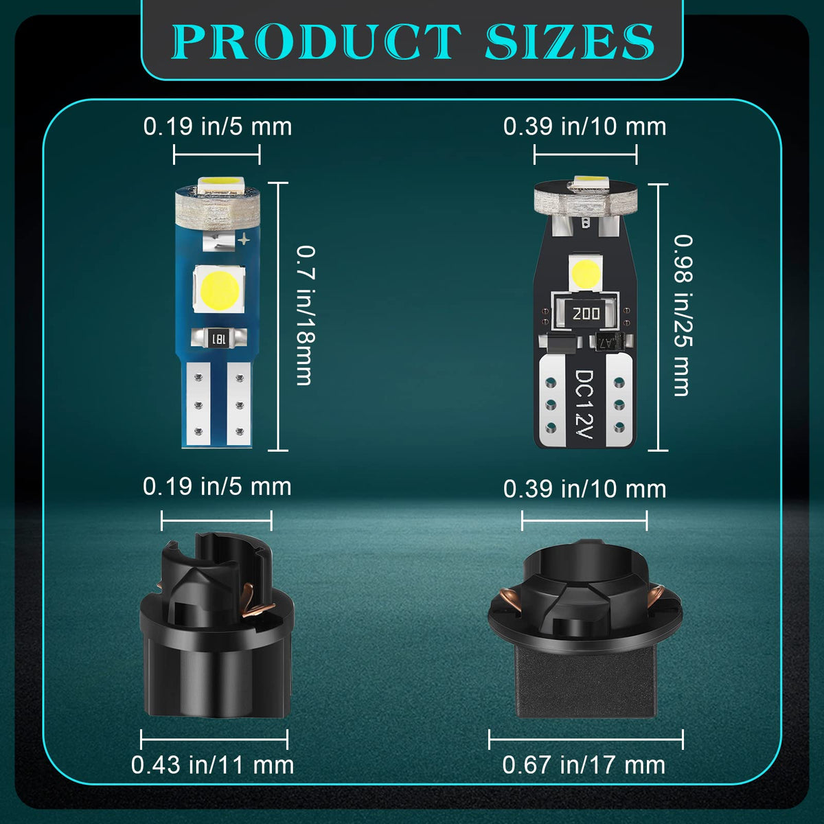 BBTO T10 close-up displaying bulb tip and durable construction for bright white light