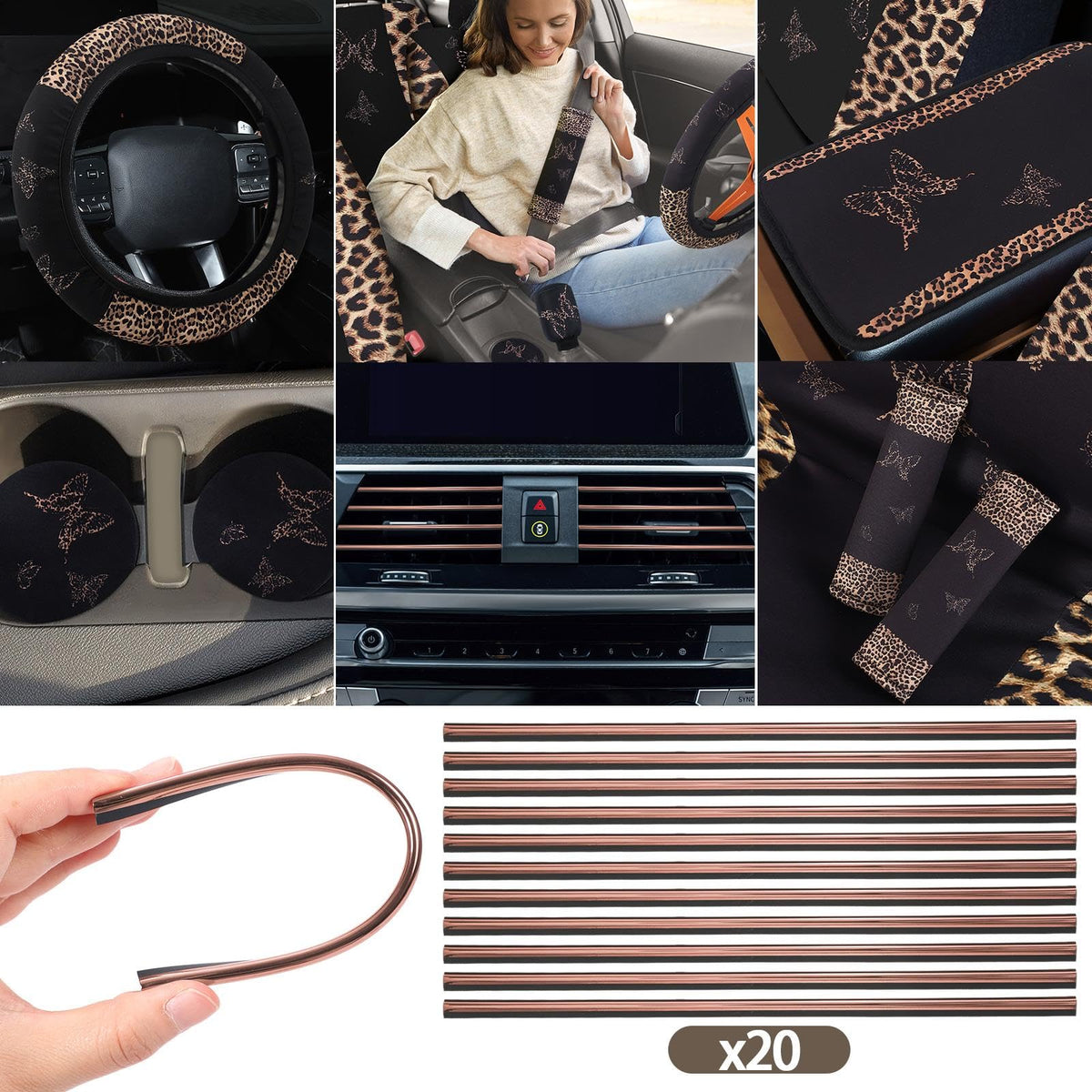 BBTO vent decorations and trim roll displayed for customizable interior styling