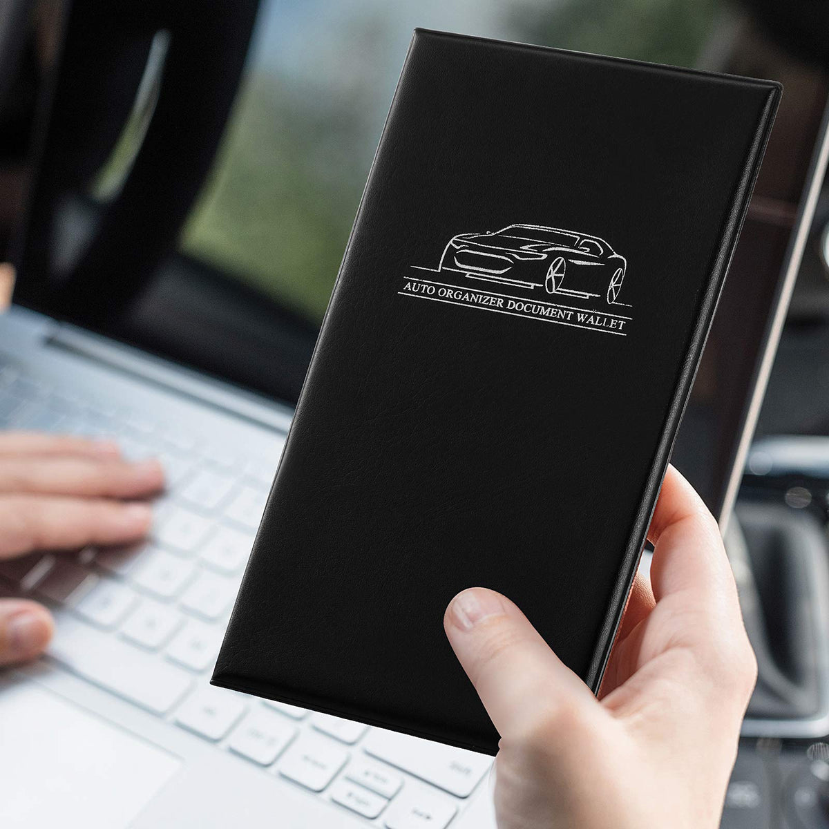 BBTO wallet stored in glovebox demonstrating compact space-saving benefit