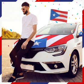 BBTO window flag on car in motion showing visible patriotic display