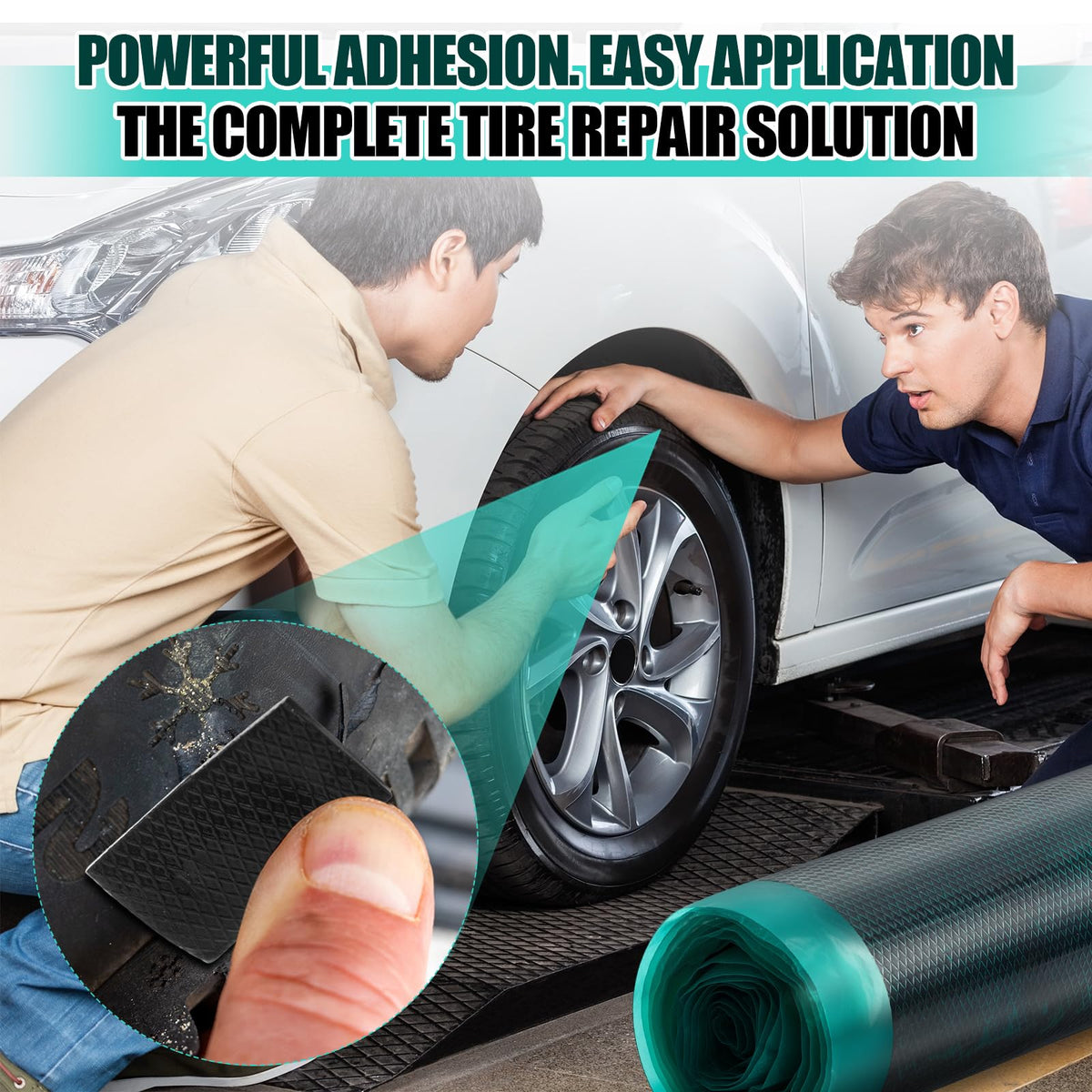 BBTO demonstrating sidewall repair in process for dependable tire restoration