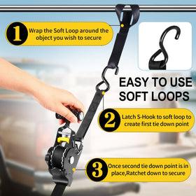 BCJCLTS close-up of ergonomic padded ratchet handle showing easy one-handed tensioning for comfort