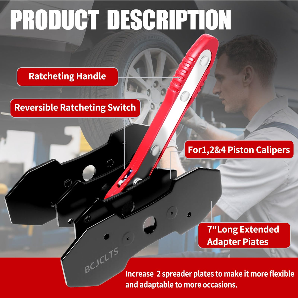 BCJCLTS close-up of dual-action ratchet mechanism demonstrating precise control