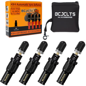 BCJCLTS front view of four deflators showing kit and durable finish, quick setup benefit