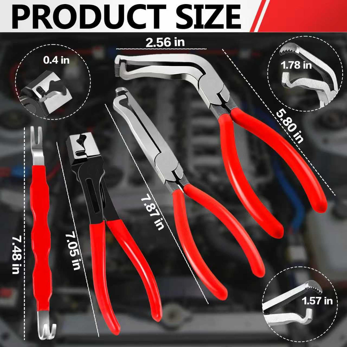 BCJCLTS hose clamp plier close-up showing grip and leverage for fuel clips