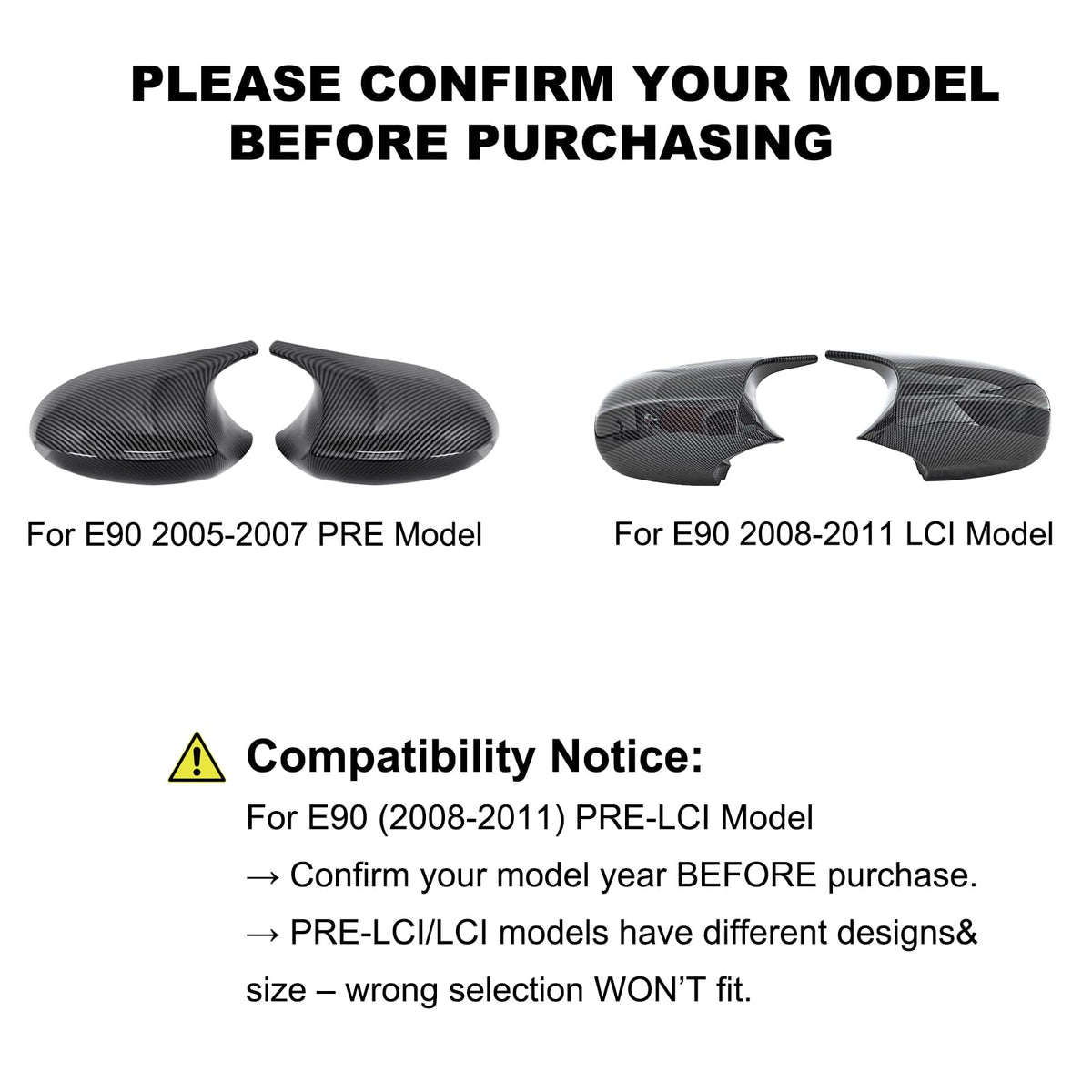 BDBO mirror cap back view showing clips for secure snap-on fit