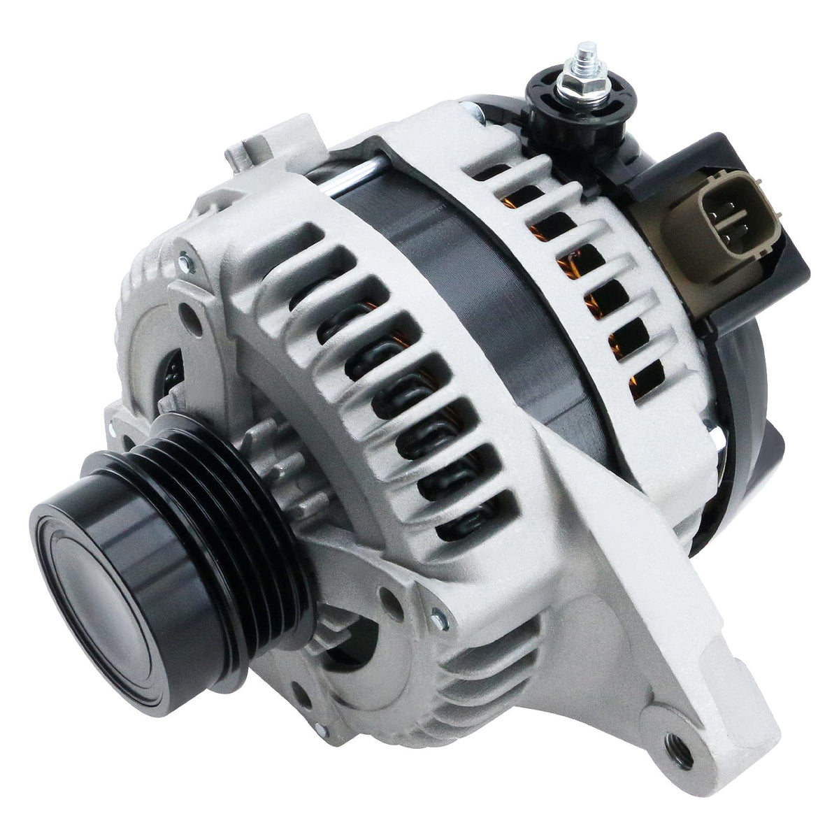 BDELI alternator installed in Camry engine bay demonstrating proper fit