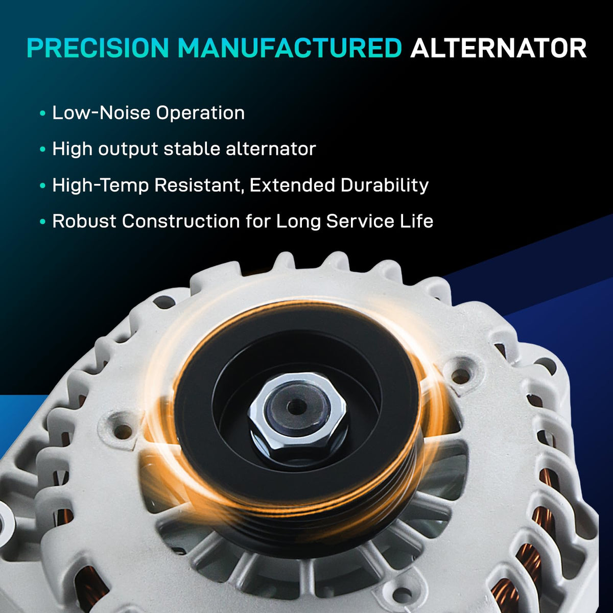 BDELI alternator size comparison with ruler to confirm fit and scale.