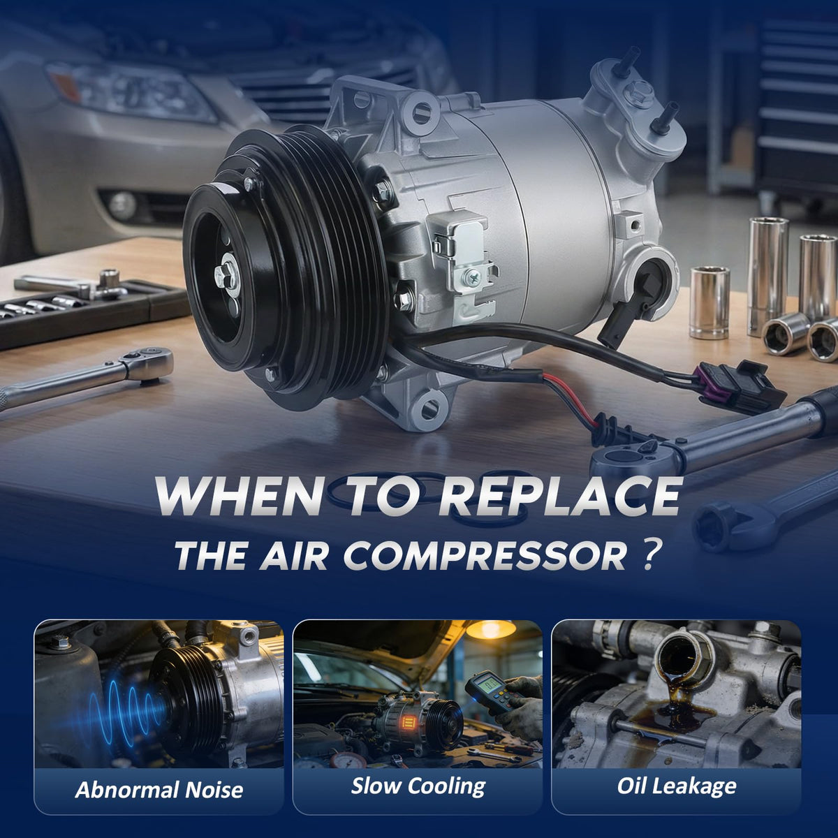 BDELI compressor next to ruler showing compact size for easy installation