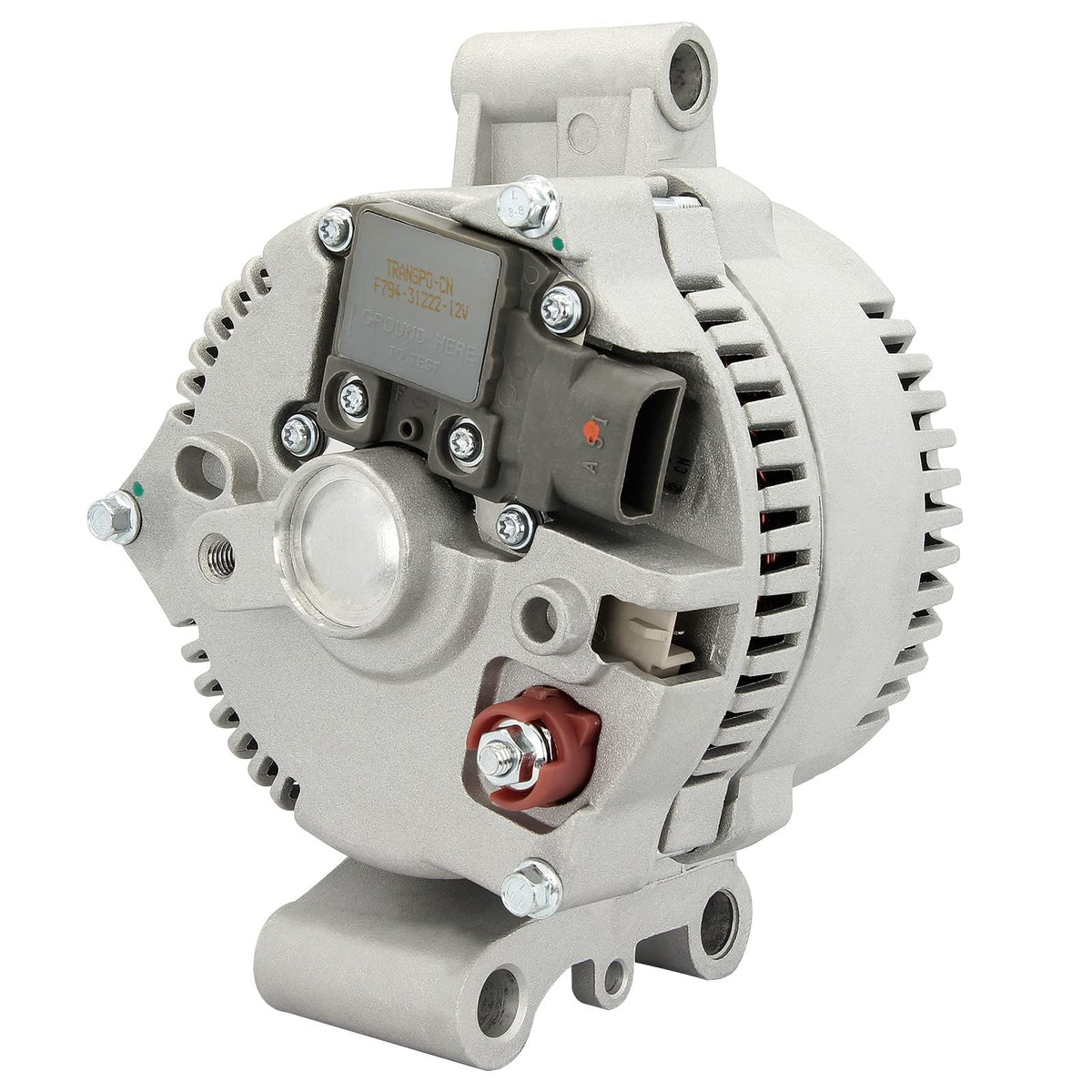 BDELI alternator close-up of pulley and terminals highlighting robust construction