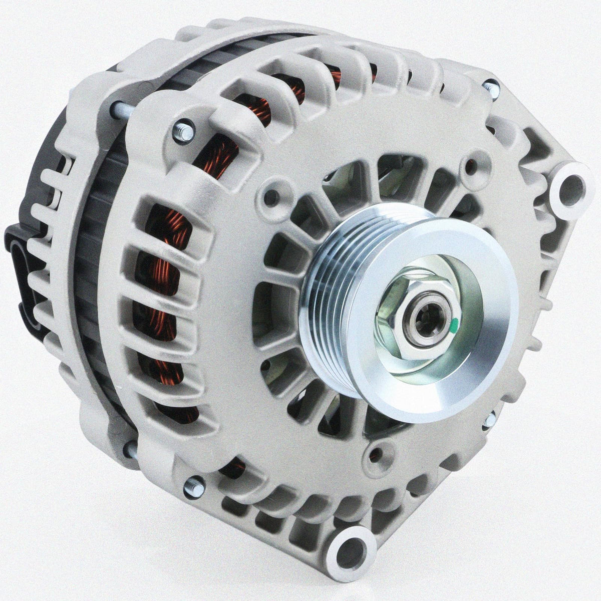BDELI alternator front view showing housing and mounting points for easy fitment